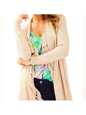 NEW Lilly Pulitzer Lucita Camel Gold
Tassel Cardigan Size Large